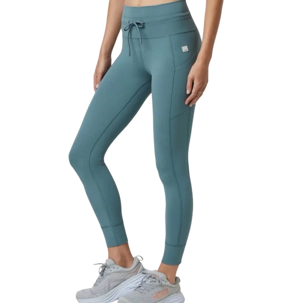 VUORI Daily Pocket Leggings, High Rise Drawstring Tidal Teal Women's, Size XXS